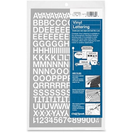 Chartpak Letter, Numbers, Vnyl, 1/2We CHA01016